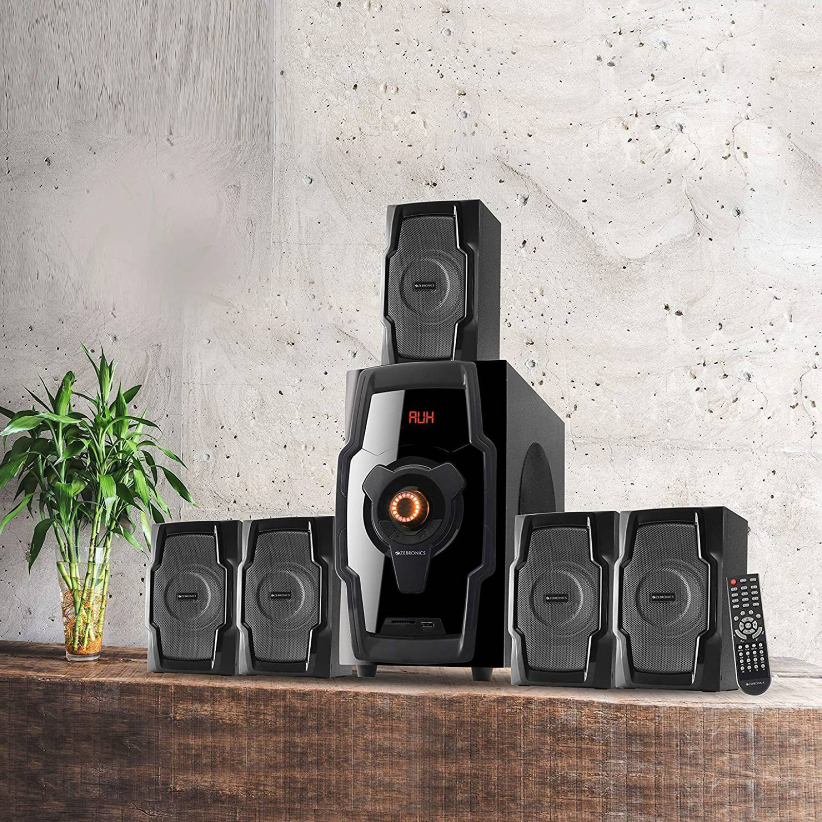 Zebronics bt6590rucf 5.1 channel multimedia sales speaker with bluetooth & remote